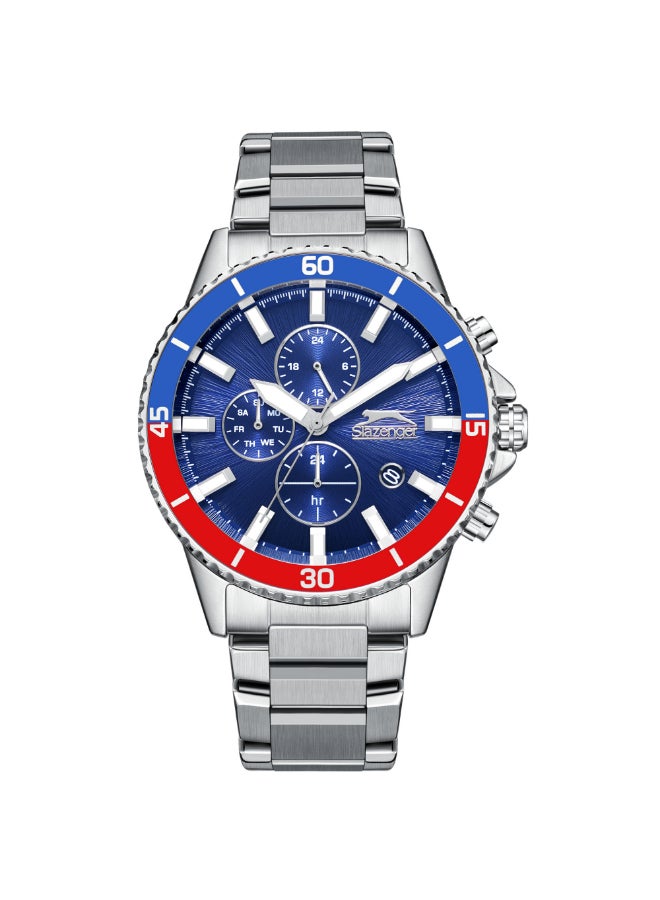 سلازنجر ساعة رجالية متعددة الوظائف بسوار معدني فضي - Image 1