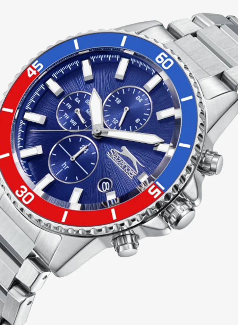 Slazenger Men's Multi Function Display Watch With Silver Metal Strap - SL.9.2410.2.01