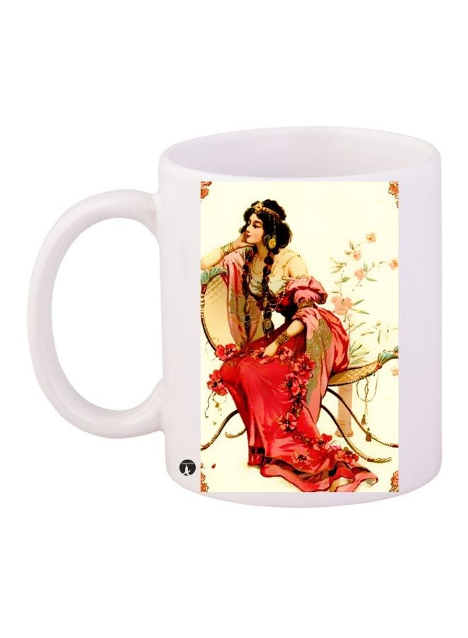 RYN Princess Printed Coffee Mug White/Red/Yellow 11ounce