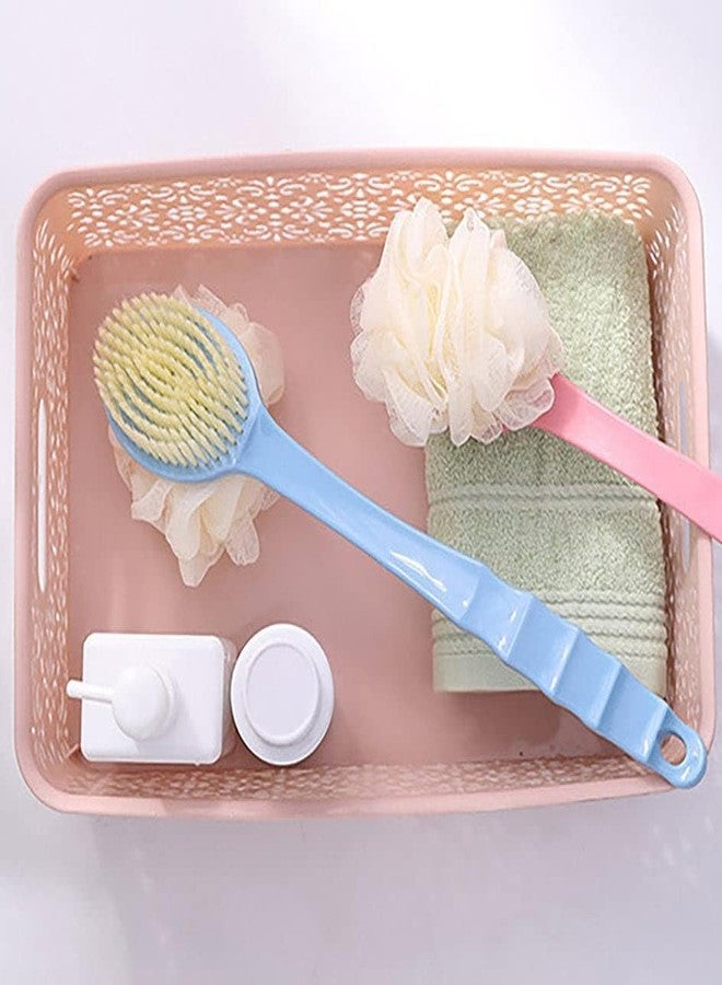 Red Champion 2in1 Bath Body Brush with Soft Loofah and Bristles, Back Scrubber with Curved Long Handled Shower Brush for Women & Men Body, Face and Spa Washing (Assorted Color) - Image 4