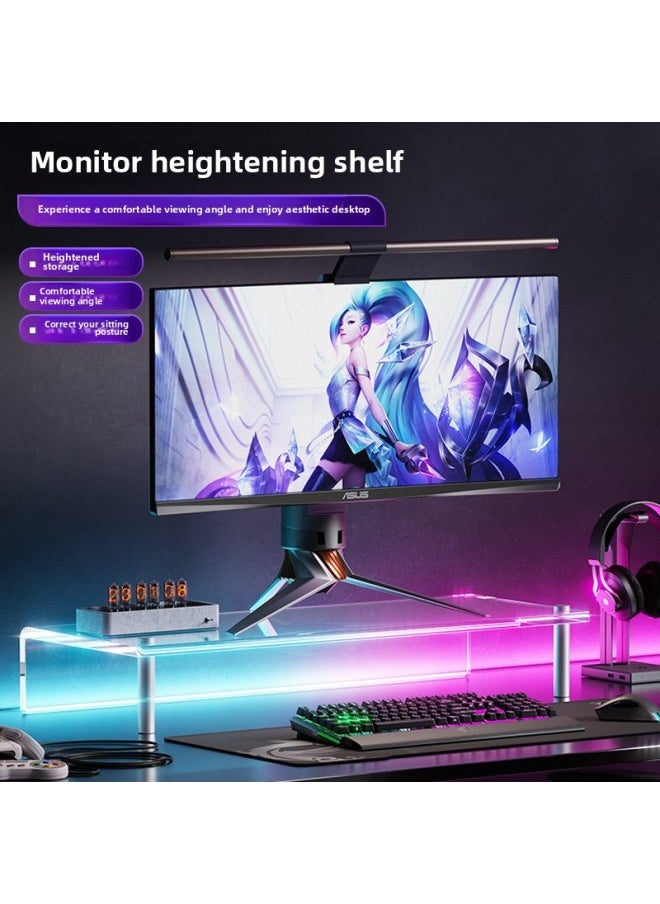 Neck Protection Acrylic Computer Monitor Height Rack Desktop Computer Bracket Elevated Base Storage Rack Office Supplies-Color:ZGJ50208 Heightening Frame 500*200*80 (leg 8cm)  - Image 2