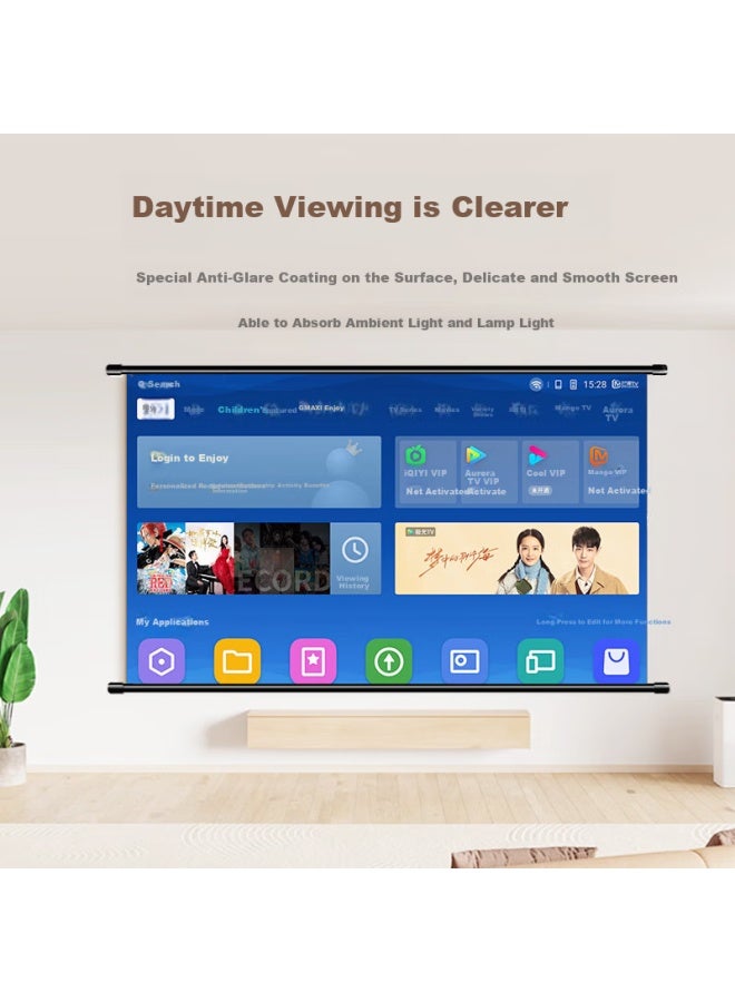 ASK Asck 100-inch 16:9 Hd Anti-light Projection Screen For Daytime Direct Projection, Wall-mounted Hanging Type Compatible With Nuts, Extreme Rice, Dangbei, Xiaomi Projector Screen - Image 3