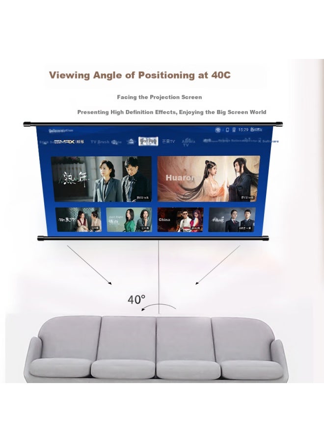 ASK Asck 100-inch 16:9 Hd Anti-light Projection Screen For Daytime Direct Projection, Wall-mounted Hanging Type Compatible With Nuts, Extreme Rice, Dangbei, Xiaomi Projector Screen - Image 2