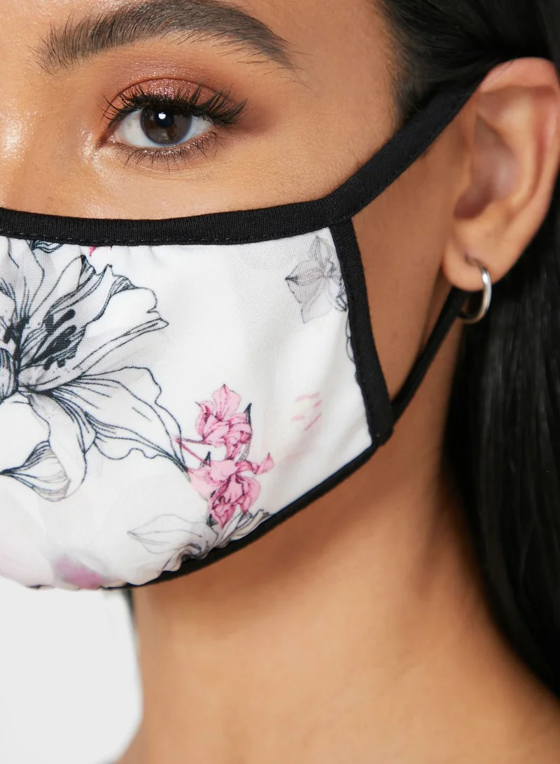 ELLA White Floral Mask