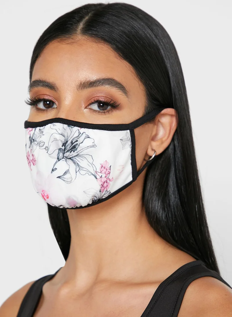 ELLA White Floral Mask