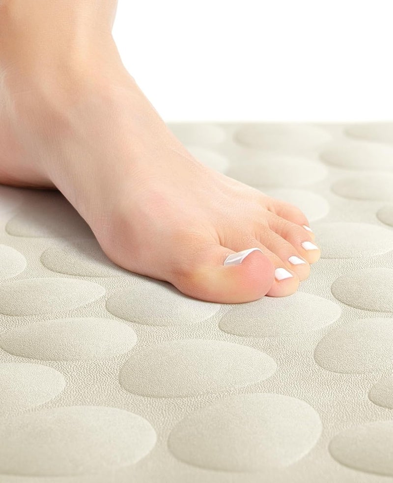 Bligli Non-Slip Bathtub Mat, Soft Rubber Anti-Slip Bathroom Bath Shower Mat Tub Mats with Strong Suction Cups, 100% BPA Free (Beige Pebble) - Image 2