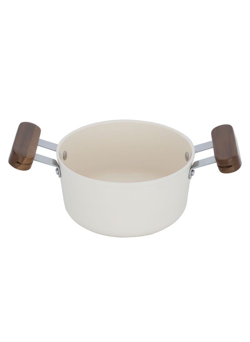 Tornedo Tornado Pot Beige Wooden Handle Glass Lid 16 Cm - Image 2