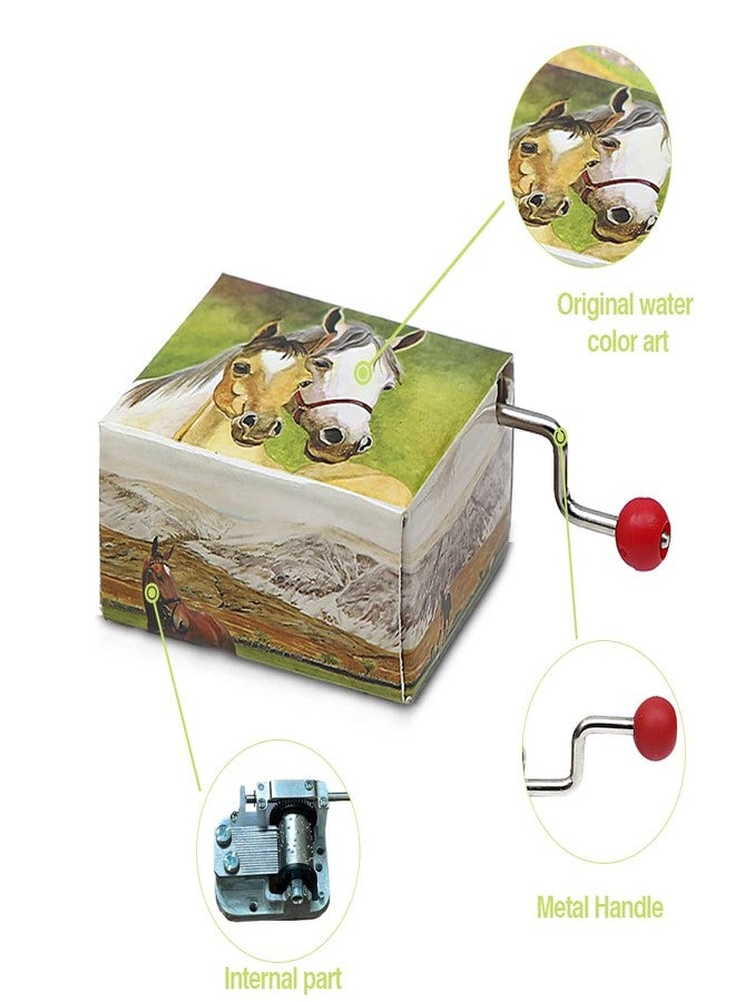 Enchantmints Music Box - Hand Crank Music Boxes for Girls & Boys Gifts |O Suzanna Tune with Cute Original Watercolor Art Design | Ideal Gift for Christmas & Holidays - Image 4