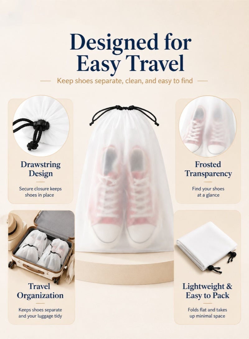 LuckyNov 10 PCS Drawstring Shoe Bags for Travel, Dustproof Shoe Storage Pouches, Lightweight Packing Organizer Bags for Luggage, Closet and Gym - Image 3