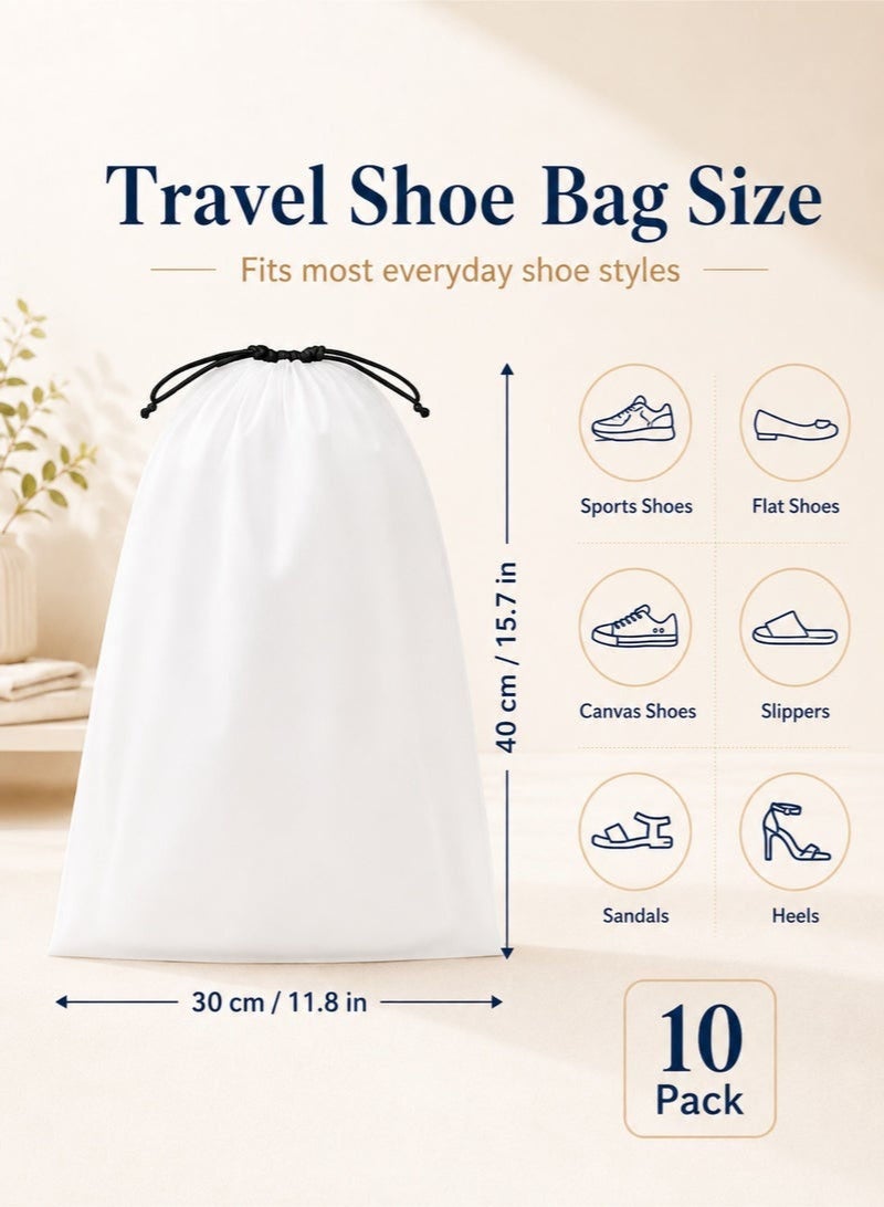 LuckyNov 10 PCS Drawstring Shoe Bags for Travel, Dustproof Shoe Storage Pouches, Lightweight Packing Organizer Bags for Luggage, Closet and Gym - Image 2