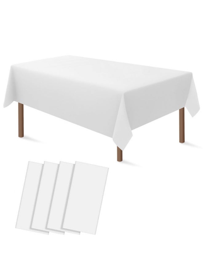 4 عبوات مفرش طاولة بلاستيك يمكن التخلص منه للطاولات المستطيلة غطاء طاولة زينة مقاوم للماء لحفلات الطعام في المطبخ وحفلات الزفاف المستطيلة لتزيين البوفيه