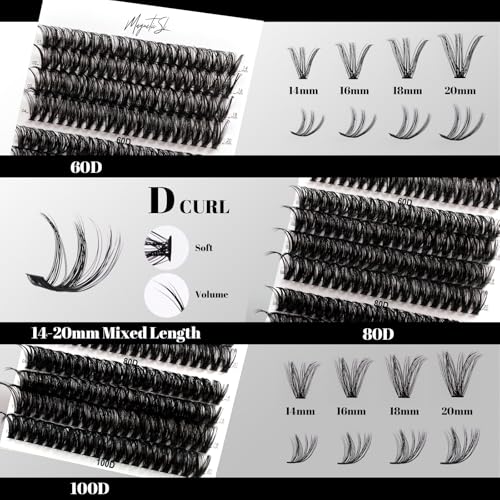 Magnetic SL Lash Clusters 480 Clusters D Curl 10-20mm False Eyelash 60D 80D 100D Thick Eyelash Extension 20D 30D 40D Individual Eyelashes Multi-Style DIY Lash Extensions for Beginners(20D-100D-D, 10-20MIX) - Image 4