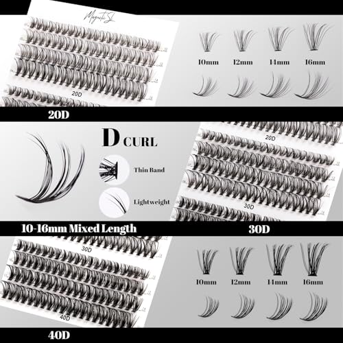 Magnetic SL Lash Clusters 480 Clusters D Curl 10-20mm False Eyelash 60D 80D 100D Thick Eyelash Extension 20D 30D 40D Individual Eyelashes Multi-Style DIY Lash Extensions for Beginners(20D-100D-D, 10-20MIX) - Image 3