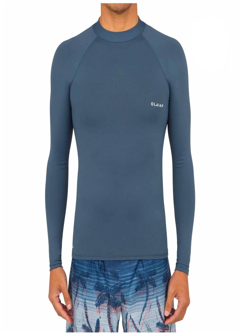 OLAIAN OLAIAN by DECATHLON, Men Surfing UV Rash Guard 100 Long Sleeved Grey  - Image 1