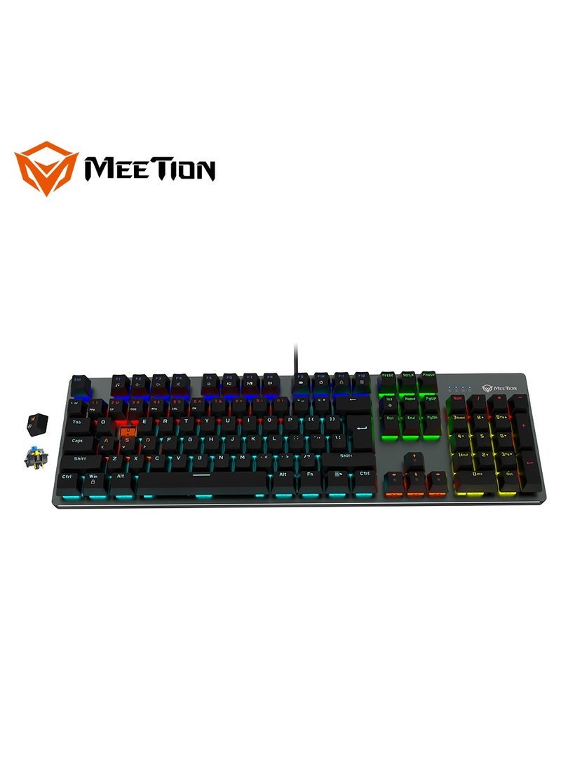 Meetion Meetion MK007 PRO Hot swap Mechanical Keyboard Pluggable Switch Full keys Anti-ghosting Colorful LED Backlight customizable autonomously Keyboard (Black)  - Image 4