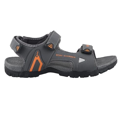 FUEL Rambo-04 Comfortable & Lightweight of Anti-Skid Flexible & Breathable for Running & Walking Stylish Casual Sandal For Men's (Grey-6UK) - Image 2