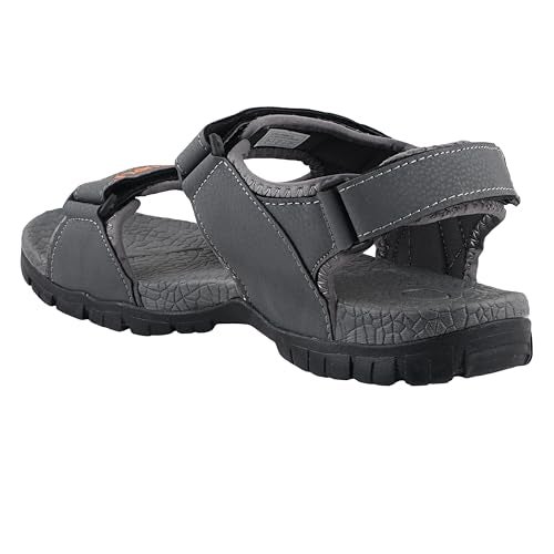 FUEL Rambo-04 Comfortable & Lightweight of Anti-Skid Flexible & Breathable for Running & Walking Stylish Casual Sandal For Men's (Grey-6UK) - Image 3