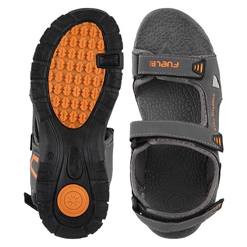 FUEL Rambo-04 Comfortable & Lightweight of Anti-Skid Flexible & Breathable for Running & Walking Stylish Casual Sandal For Men's (Grey-6UK) - Image 5