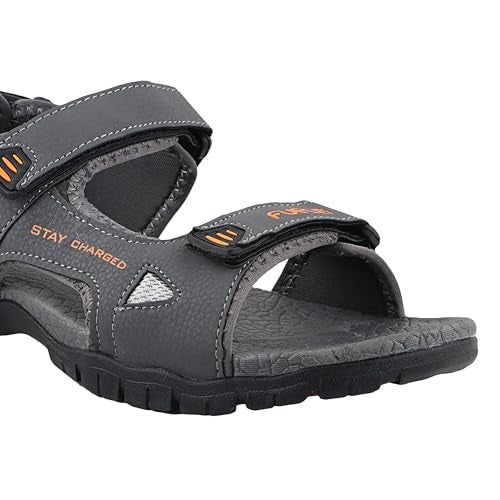 FUEL Rambo-04 Comfortable & Lightweight of Anti-Skid Flexible & Breathable for Running & Walking Stylish Casual Sandal For Men's (Grey-6UK) - Image 4