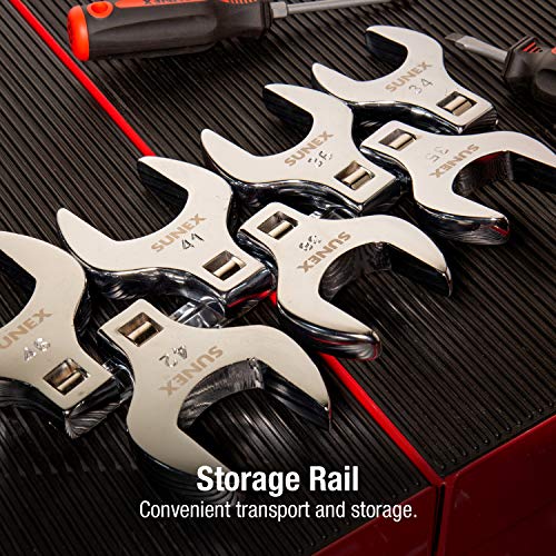 Sunex Tools 9740A 1/2-Inch Drive Jumbo Metric Crowfoot Wrench Set, 34mm - 46mm, Fully Polished, 7-Piece (Includes Storage Rail) - Image 5