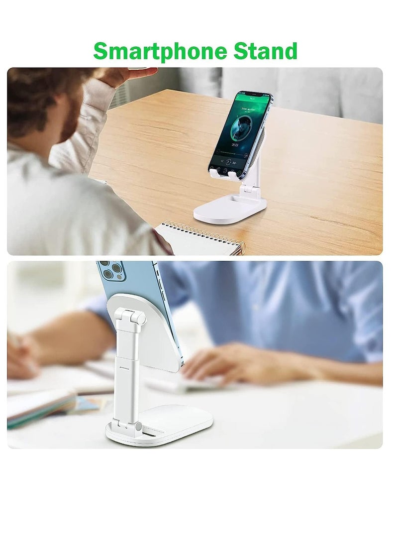 KASTWAVE Foldable Cell Phone Stand, Adjustable phone Holder ortable Cellphone Cradle Desktop Cradle bracket Compatible with iPhone 14 13 12 Pro Max Mini and mobile phone  - Image 3