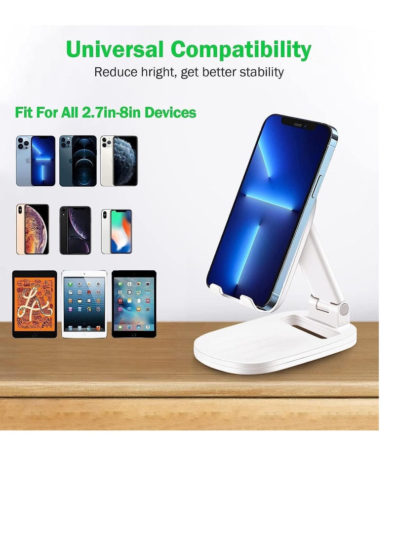 KASTWAVE Foldable Cell Phone Stand, Adjustable phone Holder ortable Cellphone Cradle Desktop Cradle bracket Compatible with iPhone 14 13 12 Pro Max Mini and mobile phone  - Image 5