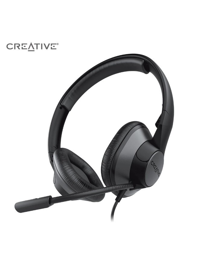 كريتيف سماعة رأس Creative HS-720 V2 بمنفذ USB مع ميكروفون بوم عازل للضوضاء وتحكم مدمج للمكالمات والكمبيوتر وماك - Image 2