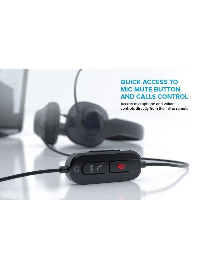 كريتيف سماعة رأس Creative HS-720 V2 بمنفذ USB مع ميكروفون بوم عازل للضوضاء وتحكم مدمج للمكالمات والكمبيوتر وماك - Image 4