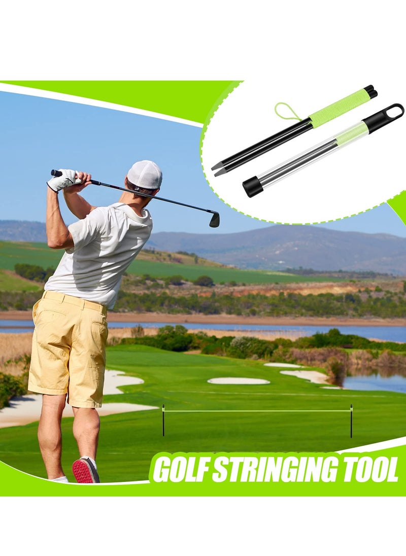 Excefore - Golf Putting Aid String Guide, 2 Pieces with Pegs, Golf Putting Training Aid for Alignment and Practice, Putting String Line for Trainer, Indoor Practice (Green) - Image 1