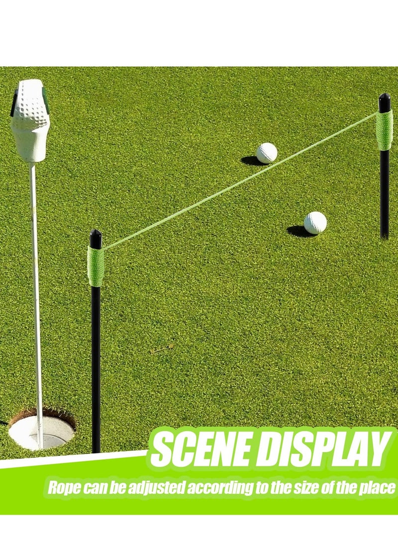 Excefore - Golf Putting Aid String Guide, 2 Pieces with Pegs, Golf Putting Training Aid for Alignment and Practice, Putting String Line for Trainer, Indoor Practice (Green) - Image 1