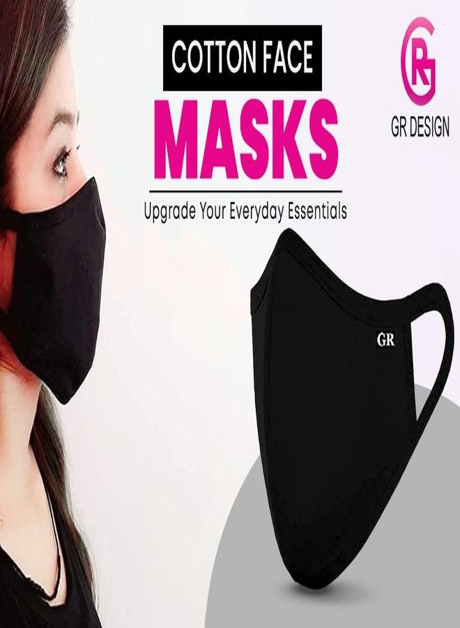 GR DESIGN Hosiery Cotton Mask, Reusable and Washable Face Masks Pack 3 - Image 2
