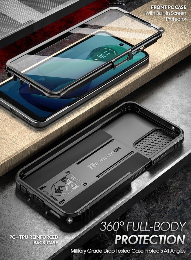 POETIC Poetic Revolution Case for Motorola Moto G 5G 2024, [Slide Camera Cover], Full-Body Military Grade Rugged Shockproof Cover with Kickstand and Built-in-Screen Protector, Black  - Image 3
