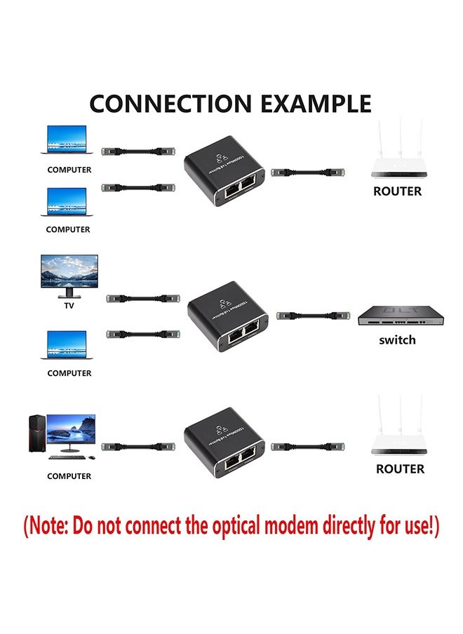 Peachjoy Ethernet Splitter High Speed, 1000Mbps Ethernet Splitter 1 to 2 (2 Devices Simultaneous Networking), Gigabit Internet Splitter with USB Power Cable, LAN Splitter for Cat 5/5e/6/7/8 Cable  - Image 4