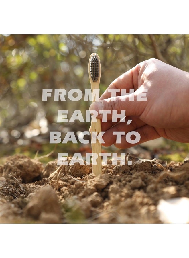 Isshah Biodegradable Eco-Friendly Natural Compostable Bamboo Toothbrushes - Pack of 8 - Image 5
