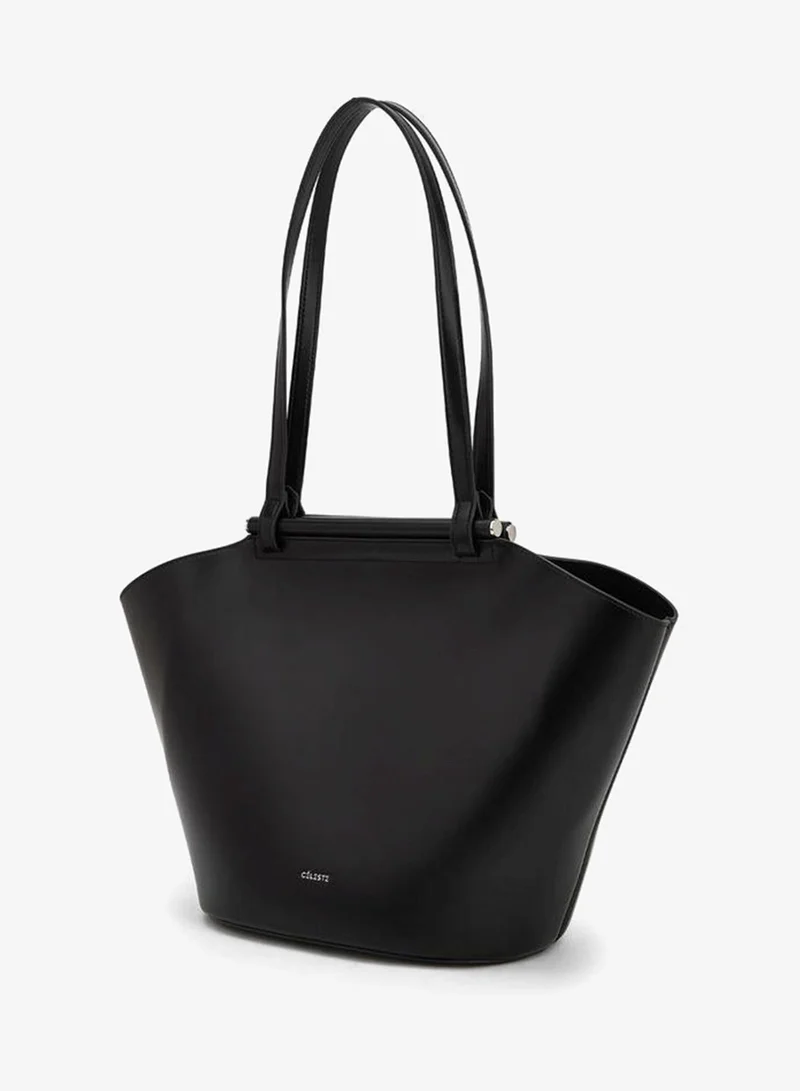 Celeste Solid Shoulder Bag With Double Handle