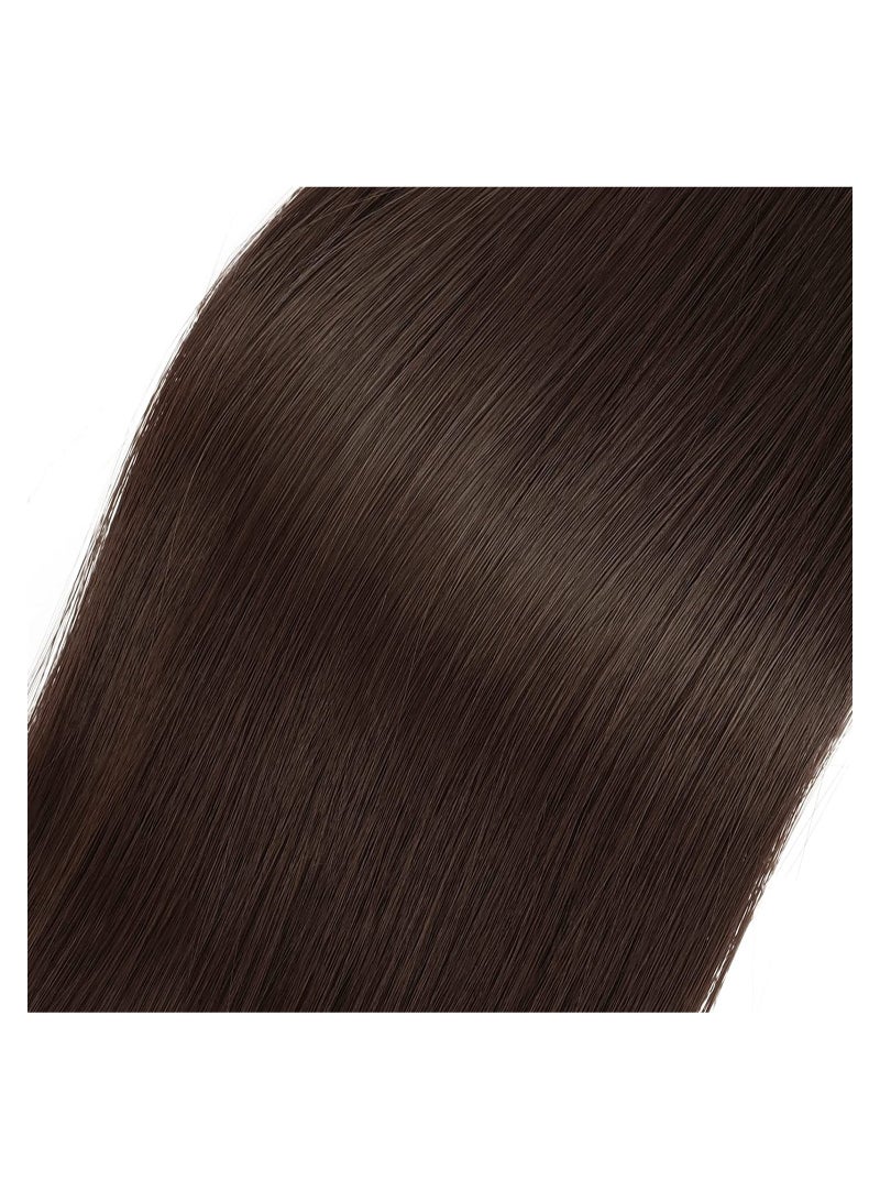 إستيل تمديد ذيل الحصان طويل مستقيم التفاف حول كليب في الألياف الاصطناعية الشعر للنساء الشوكولاته البني - Image 3