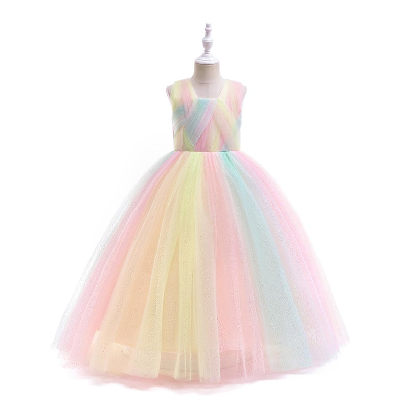 DPKM Flower Girls Formal Wedding Dress for Tulle Party Bridesmaid Pageant Princess Kids Birthday Prom Ball Gown - Image 4