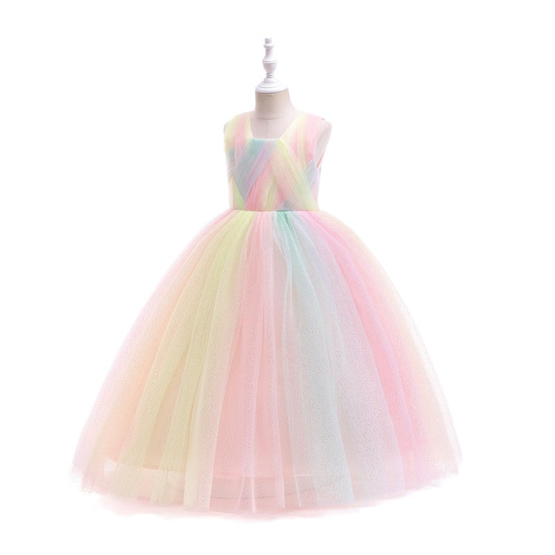 DPKM Flower Girls Formal Wedding Dress for Tulle Party Bridesmaid Pageant Princess Kids Birthday Prom Ball Gown - Image 5