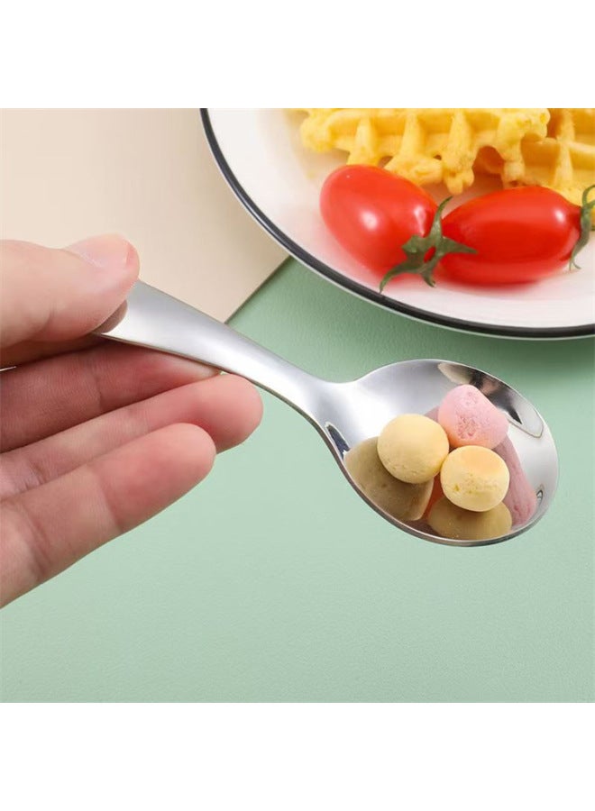 410 Stainless Steel Spoon Fork Suit Short Handle Fork Spoon Mini Tableware Student Eating Spoon Dessert Spoon Fruit Fork-Color:Milk Powder Fork Gold - Image 5