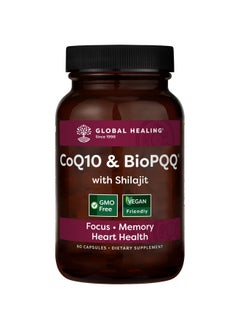 global healing center Global Healing Coq10 & Biopqq With Pure Himalayan Organic Shilajit Antioxidant Care For Heart & Brain Health Mitochondria Energy Optimizer For Men & Women Coenzyme Ubiquinone 150Mg 60 Capsules  - Image 1