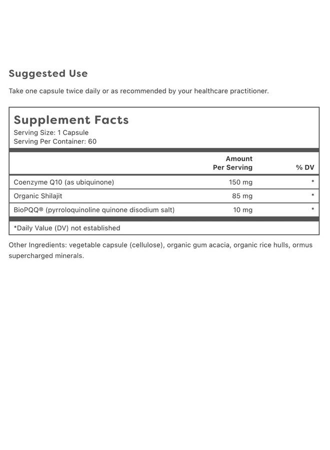 global healing center جلوبال هيلينغ كوكيو 10 وبيوبوك مع شيلجيت العضوي النقي من الهيمالايا رعاية مضادة للأكسدة لصحة القلب والدماغ محسن طاقة الميتوكوندريا للرجال والنساء إنزيم مساعد يوبكوينون 150 ملغ 60 كبسولة - Image 3