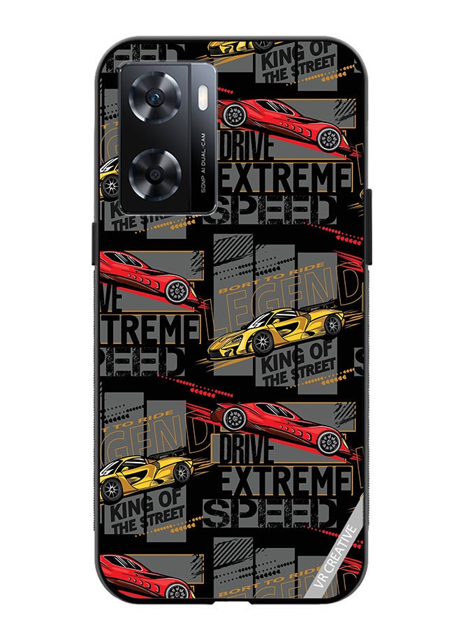 VR CREATIVE Protective Case Cover For OnePlus Nord N20 SE Abstract Seamless Pattern With Sport Cars Design Multicolour - Image 1