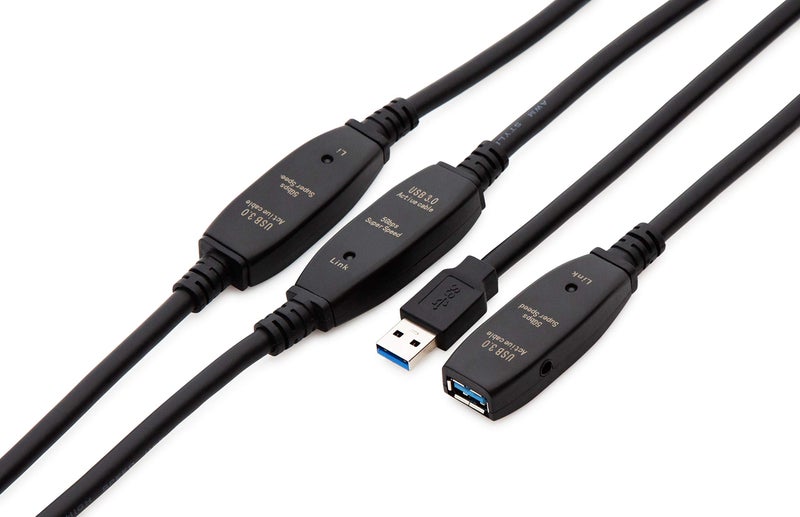 MutecPower 65 Feet Active USB Extension Cable 3.0 Male to Female with 3 Extension chipsets Signal Booster - Active Extension/Repeater Cord 20 Meters / 65 Feet (AC Power Supply Included) - Image 3