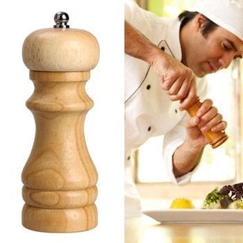 Praxon Praxon Manual Salt Spice Corn Mill Grinder Wooden Pepper Mill Shaker and Salt Grinders with Adjustable Coarseness Salt and Pepper Mill Sprinkler with Ceramic Crusher for Kitchen 6 Inch  - Image 2