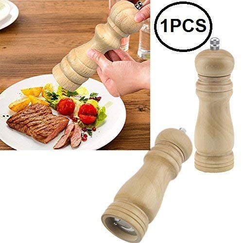 Praxon Praxon Manual Salt Spice Corn Mill Grinder Wooden Pepper Mill Shaker and Salt Grinders with Adjustable Coarseness Salt and Pepper Mill Sprinkler with Ceramic Crusher for Kitchen 6 Inch  - Image 5