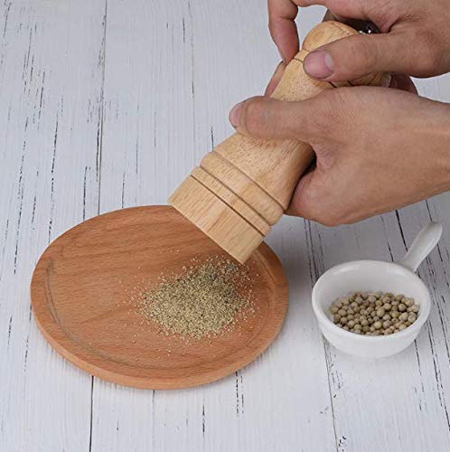 Praxon Praxon Manual Salt Spice Corn Mill Grinder Wooden Pepper Mill Shaker and Salt Grinders with Adjustable Coarseness Salt and Pepper Mill Sprinkler with Ceramic Crusher for Kitchen 6 Inch  - Image 4
