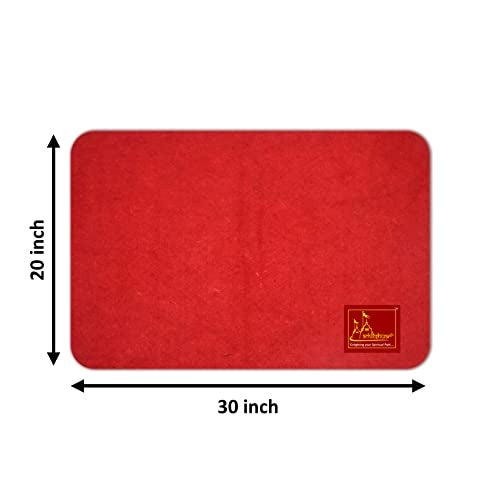 Achleshwar Woollen Aasan/Aasna for Complete Result on Doing Puja and to Avoid Side Effects on Direct Sitting on The Ground and Worshiping.| Home|| Pooja| Red, (24x20 Inch) ; Ach241 - Image 4