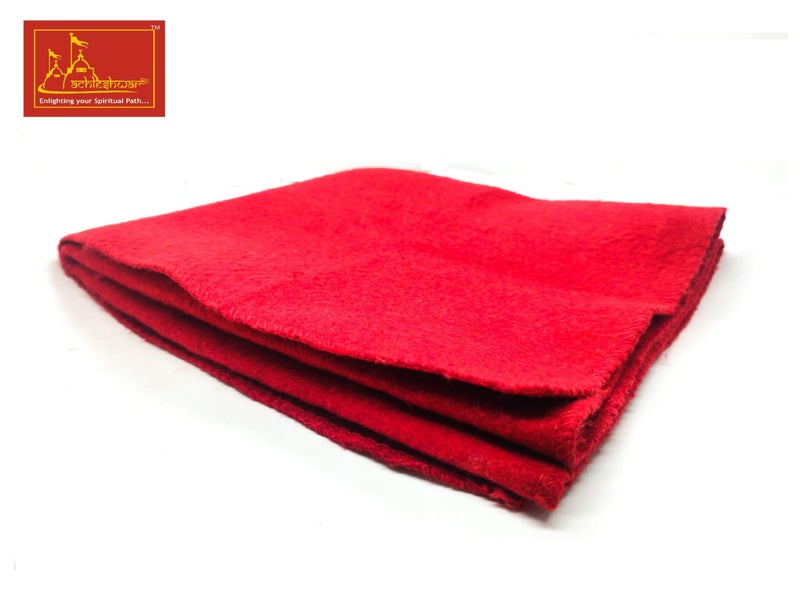 Achleshwar Woollen Aasan/Aasna for Complete Result on Doing Puja and to Avoid Side Effects on Direct Sitting on The Ground and Worshiping.| Home|| Pooja| Red, (24x20 Inch) ; Ach241 - Image 2