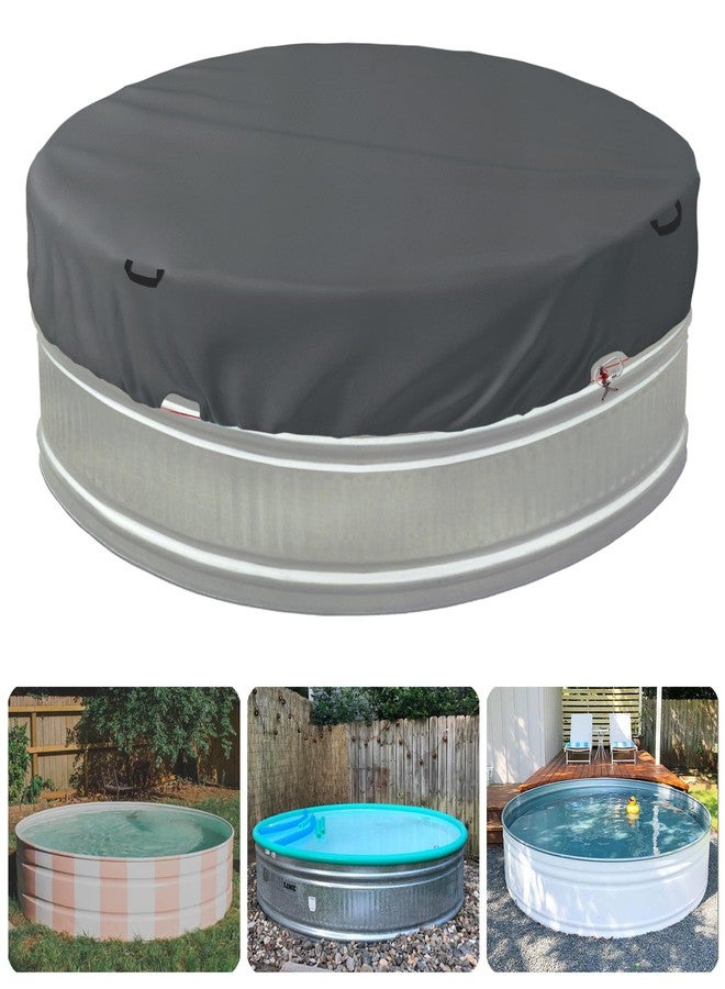 Bitubi 8 Ft Round Pool Cover,for Outdoor Round Easy Set and Frame Above Ground Swimming Pool,Solar Covers for Above Ground Pools,Upgraded Waterproof Dustproof Hot Tub Cover,Trampoline Cover(Grey) - Image 1