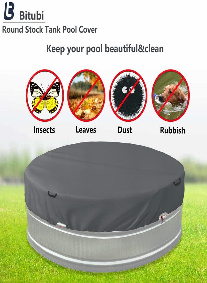 Bitubi 8 Ft Round Pool Cover,for Outdoor Round Easy Set and Frame Above Ground Swimming Pool,Solar Covers for Above Ground Pools,Upgraded Waterproof Dustproof Hot Tub Cover,Trampoline Cover(Grey) - Image 3